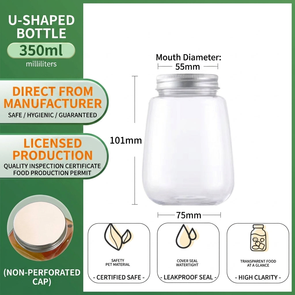 Customizable Logo Plastic Beverage Bottles for Boba & Juice