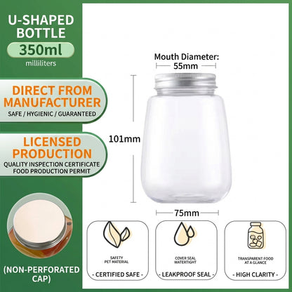 Customizable Logo Plastic Beverage Bottles for Boba & Juice