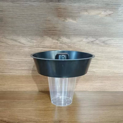 Trendy hot pot cup, double-layer catering cup, exclusive sample link (order quantity 2 sets, receive 2 sets). Bowl on top, cup on the bottom, suitable for snacks and drinks. Comes with a thick straw.
