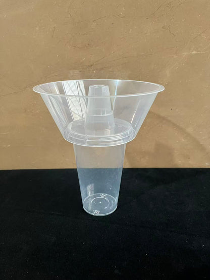Trendy hot pot cup, double-layer catering cup, exclusive sample link (order quantity 2 sets, receive 2 sets). Bowl on top, cup on the bottom, suitable for snacks and drinks. Comes with a thick straw.