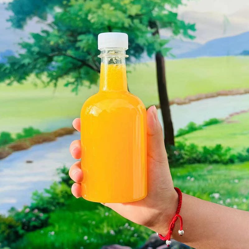 Clear PET Vodka Style Beverage Bottles with Aluminum Caps