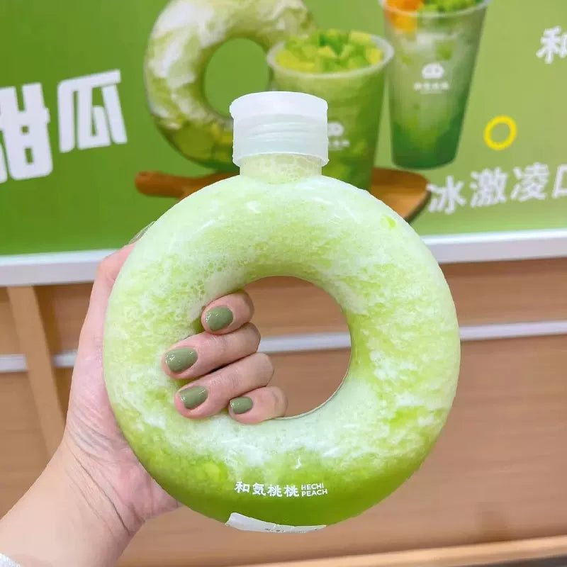 Trendy Bracelet Donut Beverage Bottle with Handle Strap