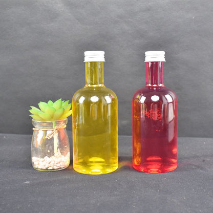 Clear PET Vodka Style Beverage Bottles with Aluminum Caps