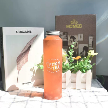 Minimalist Straight Plastic Beverage Bottles for Cold Brew Tea & Juice