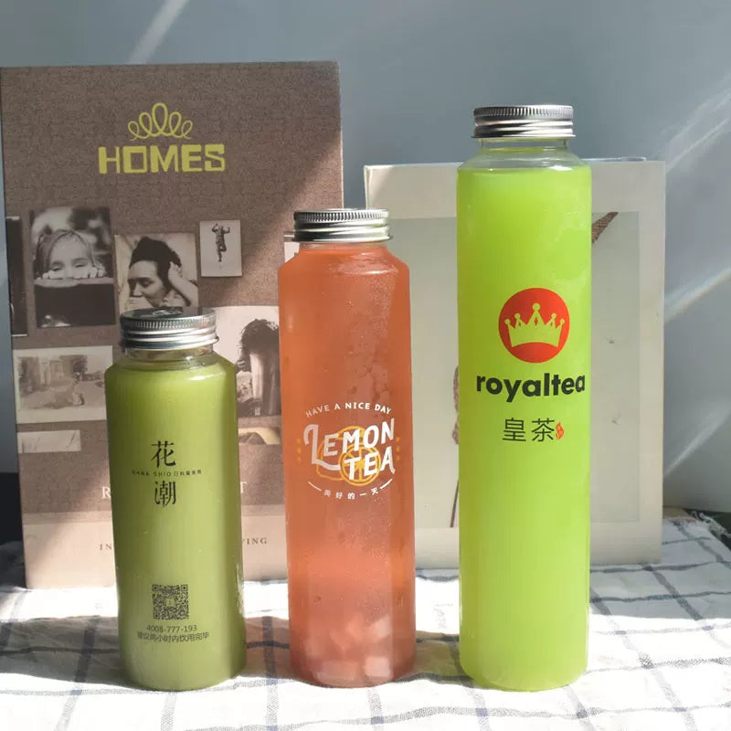 Minimalist Straight Plastic Beverage Bottles for Cold Brew Tea & Juice