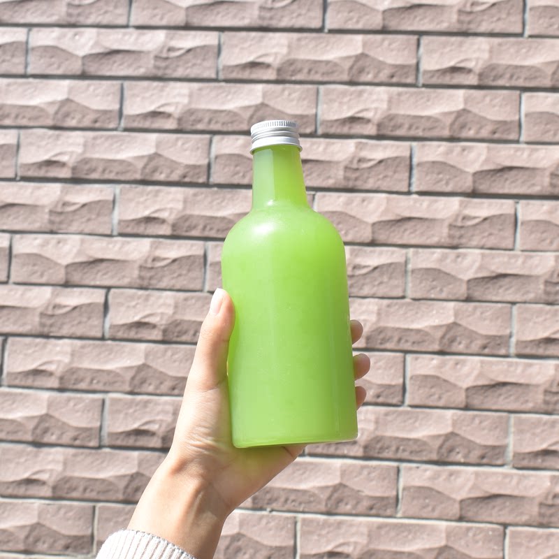 Clear PET Vodka Style Beverage Bottles with Aluminum Caps